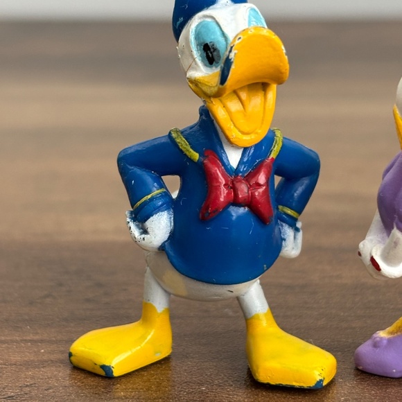 Vintage DISNEY DONALD & DAISY DUCK Rubber PVC Cake Topper Toy Figures - Picture 6 of 7